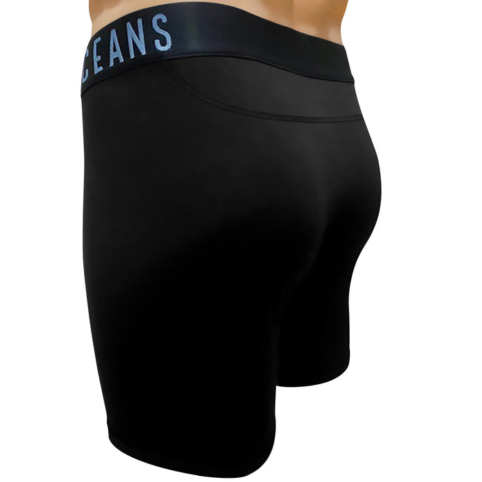 "Comfort in mocean" mens long black underwear