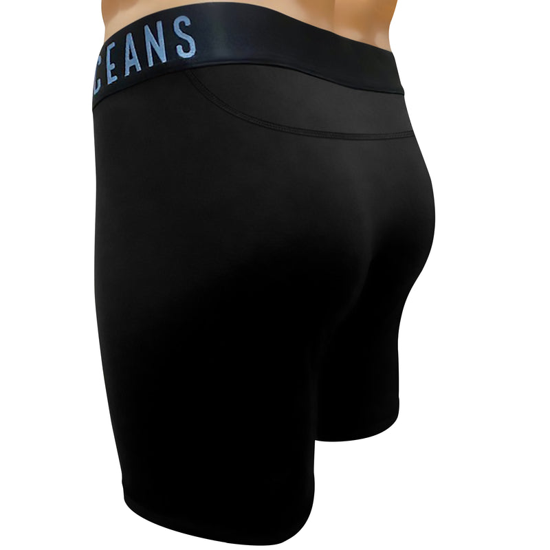 "Comfort in mocean" mens long black underwear