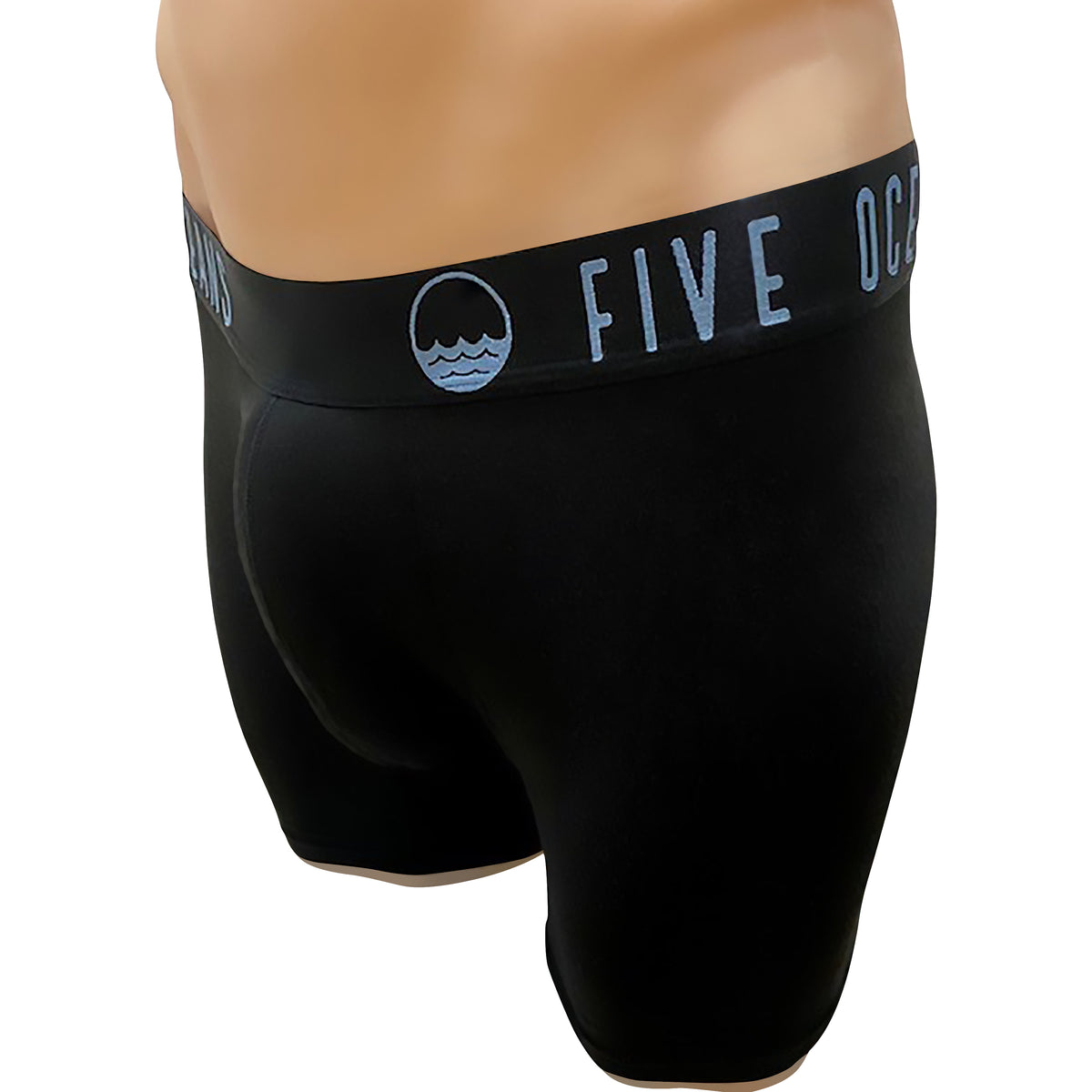 "Comfort in mocean" mens long black underwear